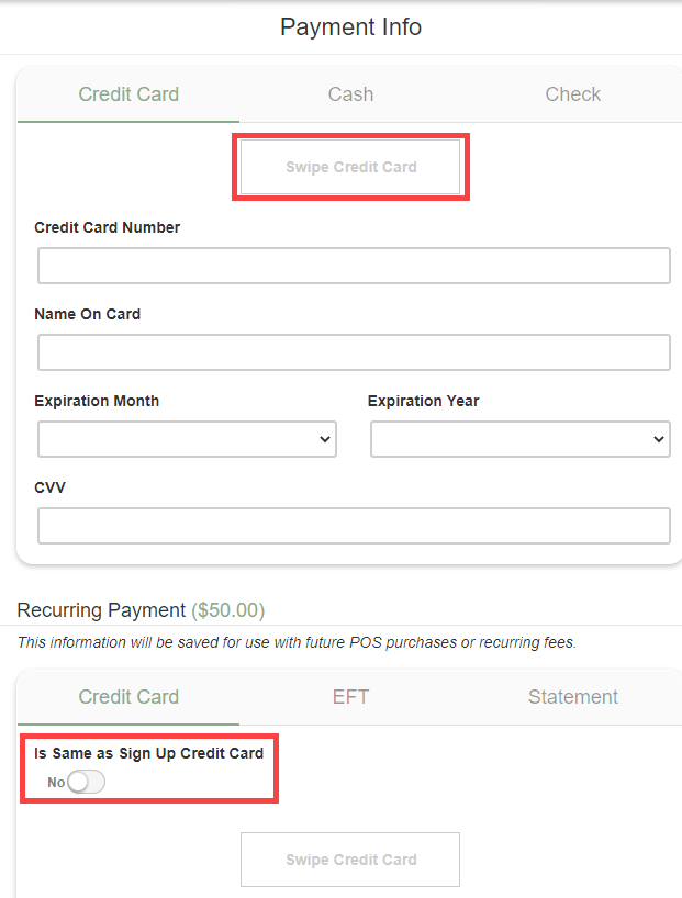 Adding Payment Info